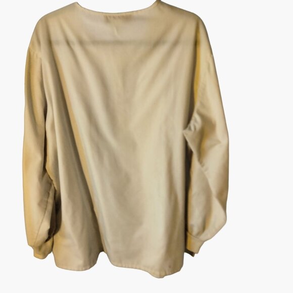 Green Town Pink Ribbon Scrub Top White Jacket Long Sleeve 2X - Picture 4 of 8